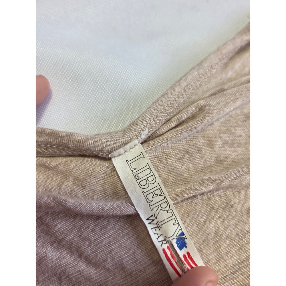 Liberty Wear Tan S Filigree Mandala Graphic Tee Rhinestone Scoop Neck Top Womens - Picture 3 of 6